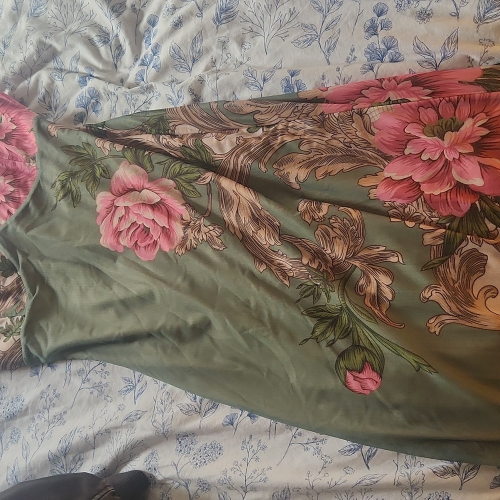 Tiger mist large green floral maxi dress